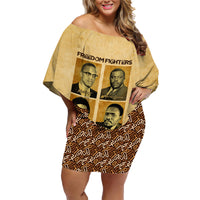 Freedom Fighters Family Matching Off Shoulder Short Dress and Hawaiian Shirt Civil Rights Leaders Revolution - Wonder Print Shop