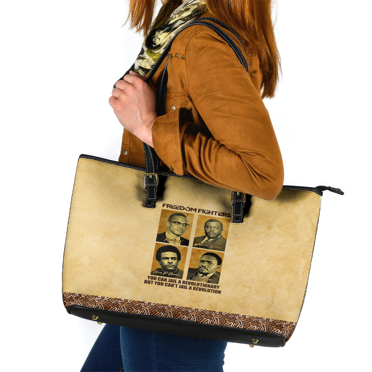 Freedom Fighters Leather Tote Bag Civil Rights Leaders Revolution - Wonder Print Shop