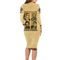 Freedom Fighters Long Sleeve Bodycon Dress Civil Rights Leaders Revolution - Wonder Print Shop