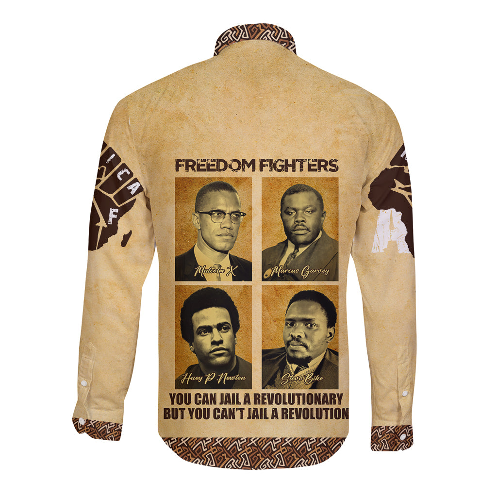 Freedom Fighters Long Sleeve Button Shirt Civil Rights Leaders Revolution - Wonder Print Shop