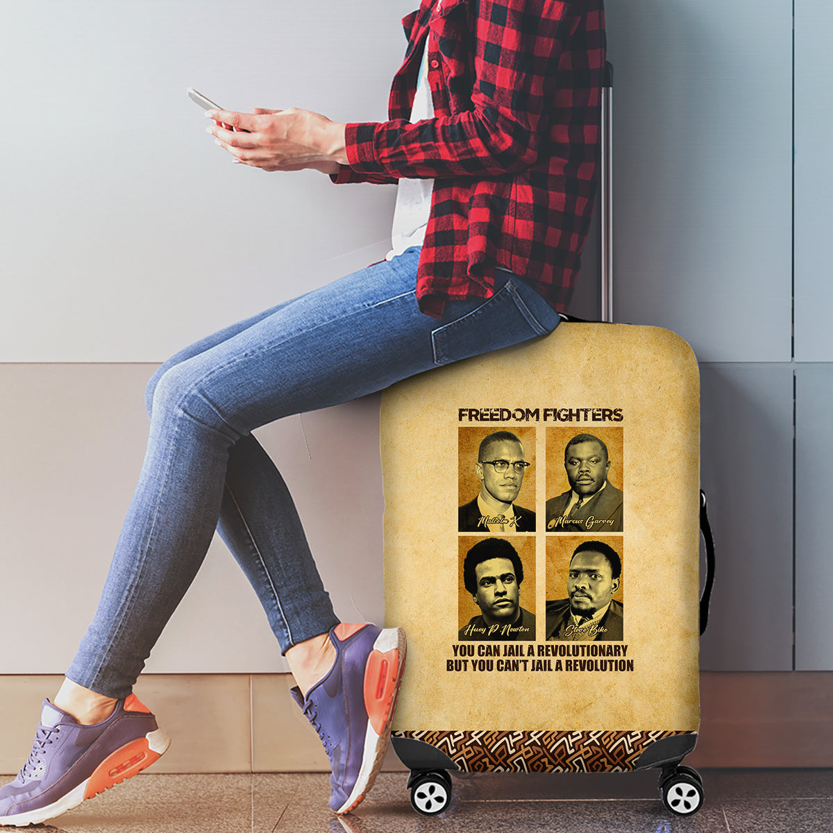Freedom Fighters Luggage Cover Civil Rights Leaders Revolution - Wonder Print Shop