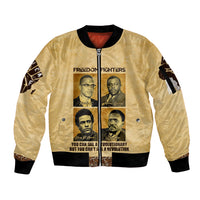 Freedom Fighters Sleeve Zip Bomber Jacket Civil Rights Leaders Revolution - Wonder Print Shop