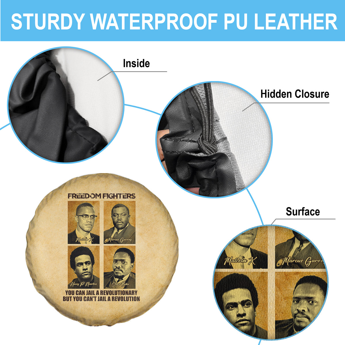 Freedom Fighters Spare Tire Cover Civil Rights Leaders Revolution - Wonder Print Shop