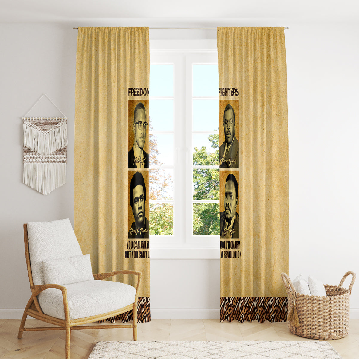 Freedom Fighters Window Curtain Civil Rights Leaders Revolution - Wonder Print Shop