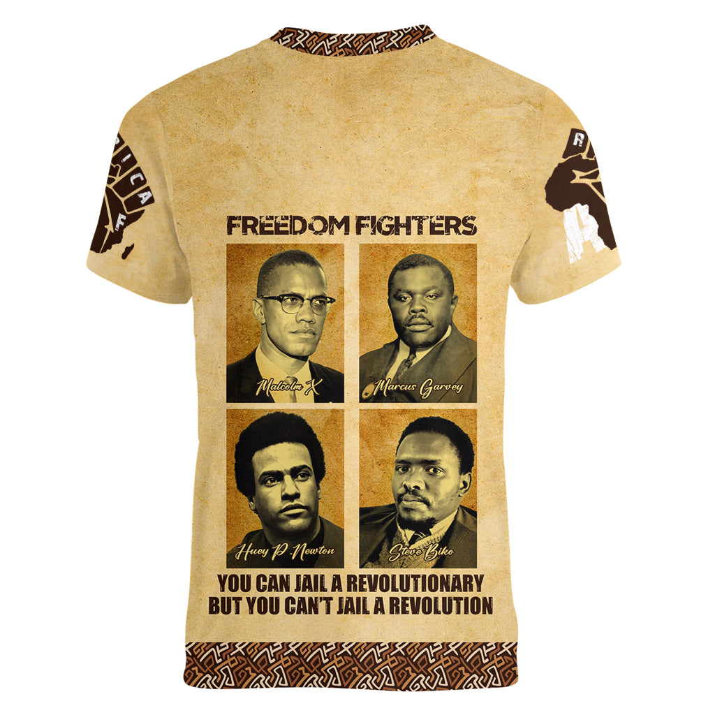 Freedom Fighters Women V Neck T Shirt Civil Rights Leaders Revolution - Wonder Print Shop