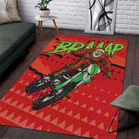 Braaap Area Rug Motorcross Santa Christmas - Wonder Print Shop