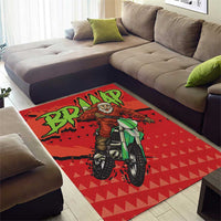 Braaap Area Rug Motorcross Santa Christmas - Wonder Print Shop