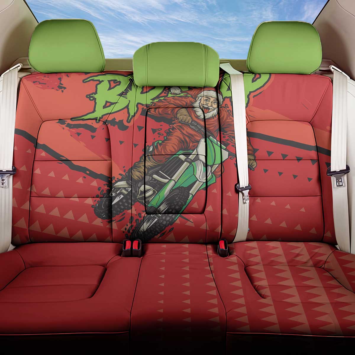 Braaap Back Car Seat Cover Motorcross Santa Christmas - Wonder Print Shop