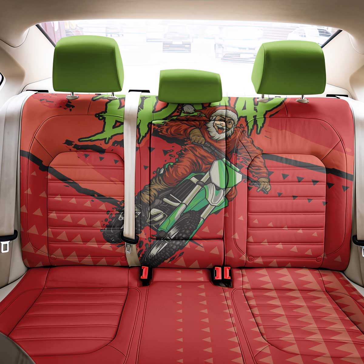 Braaap Back Car Seat Cover Motorcross Santa Christmas - Wonder Print Shop