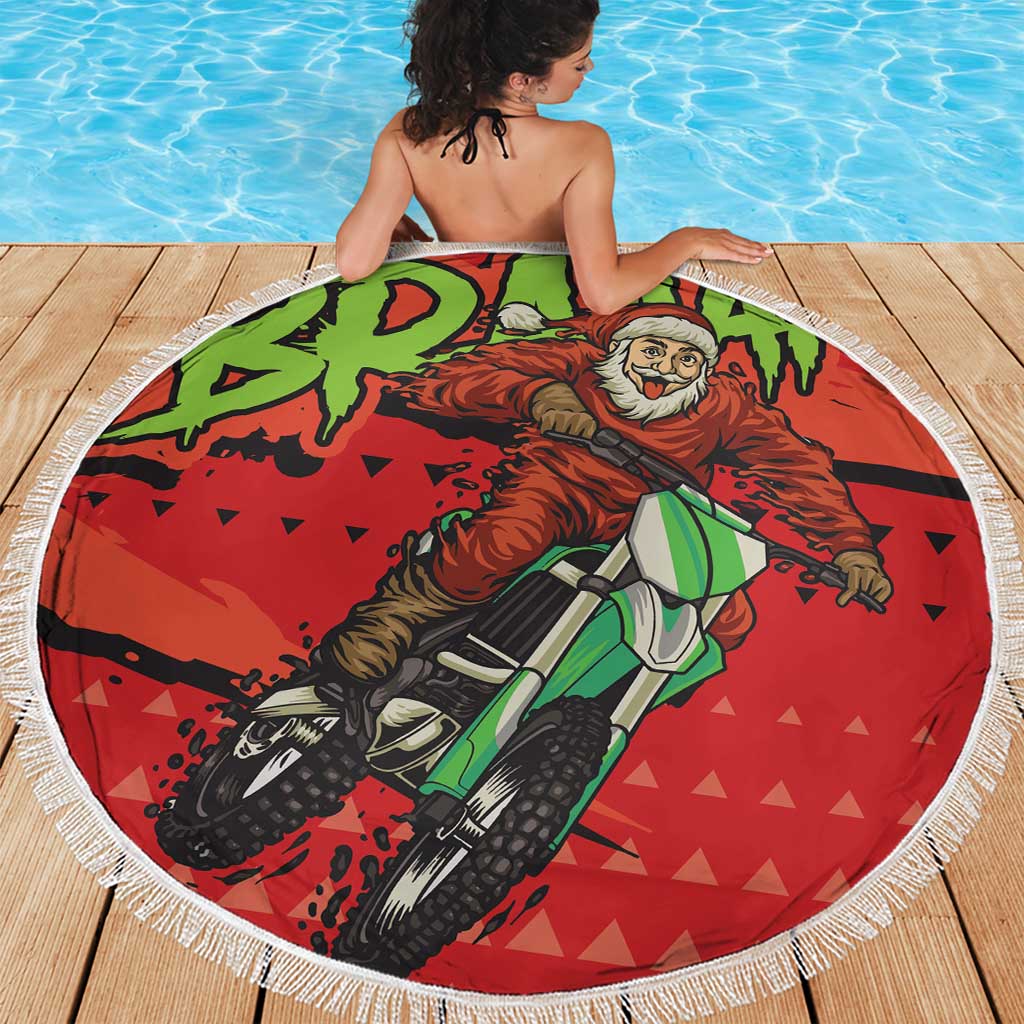 Braaap Beach Blanket Motorcross Santa Christmas - Wonder Print Shop