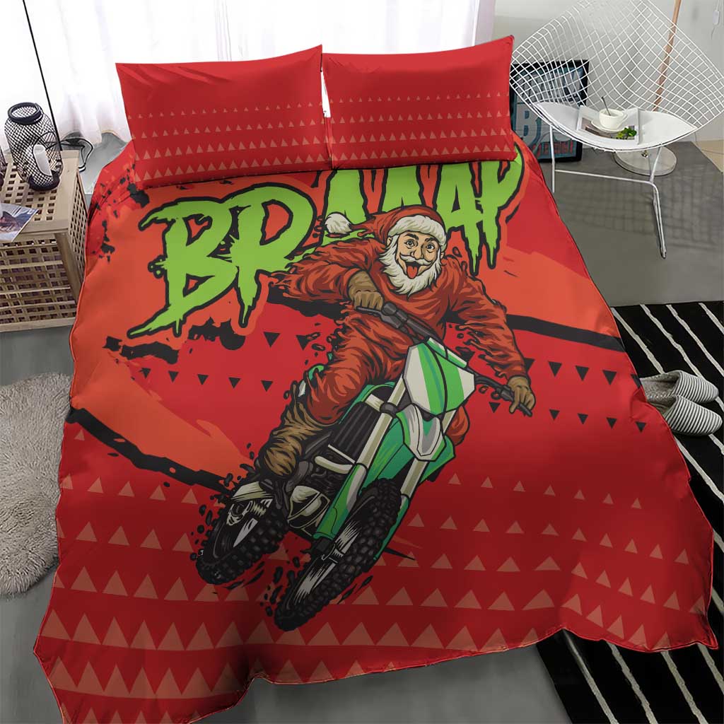 Braaap Bedding Set Motorcross Santa Christmas - Wonder Print Shop