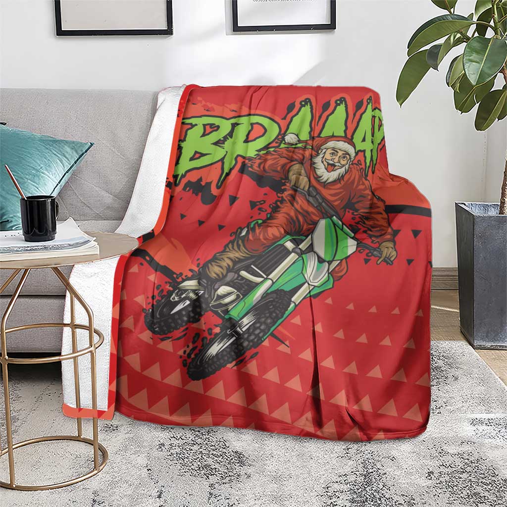 Braaap Blanket Motorcross Santa Christmas