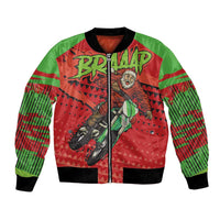 Braaap Bomber Jacket Motorcross Santa Christmas - Wonder Print Shop