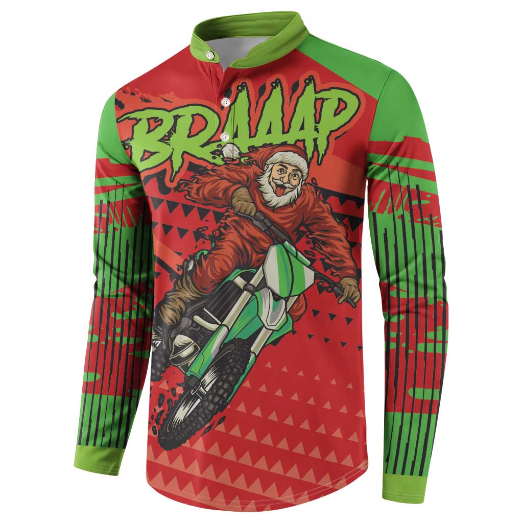 Braaap Button Sweatshirt Motorcross Santa Christmas - Wonder Print Shop