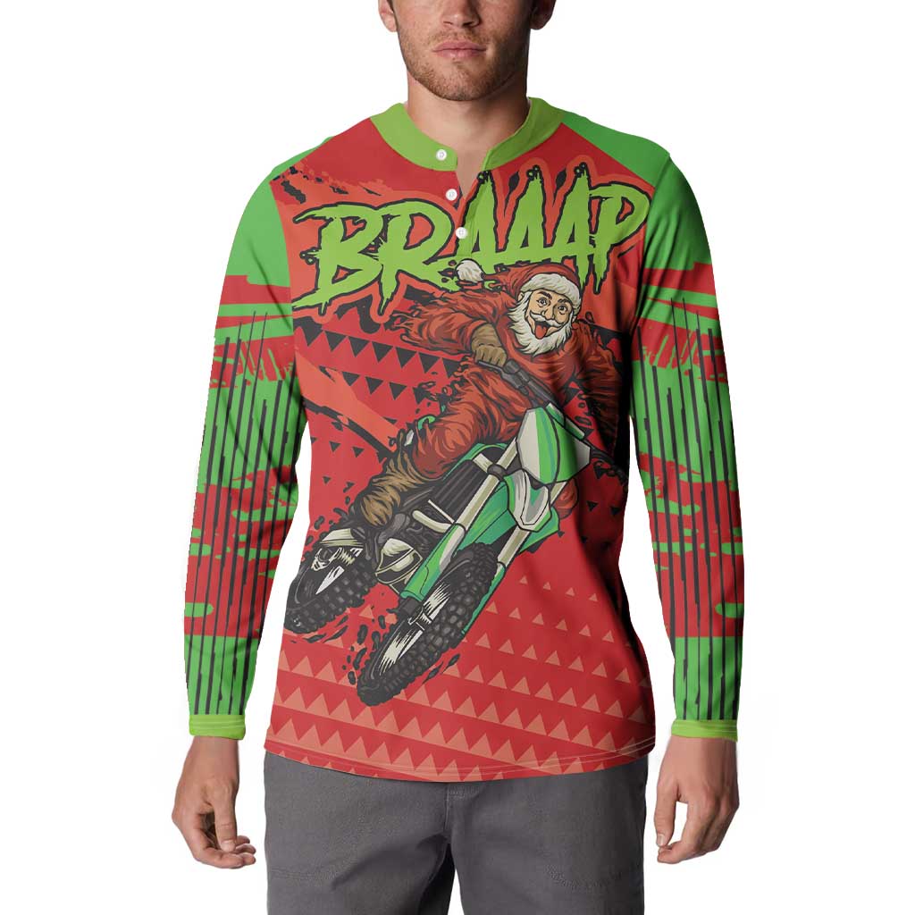 Braaap Button Sweatshirt Motorcross Santa Christmas - Wonder Print Shop