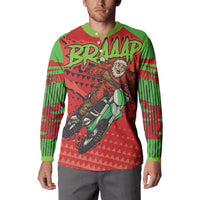 Braaap Button Sweatshirt Motorcross Santa Christmas - Wonder Print Shop