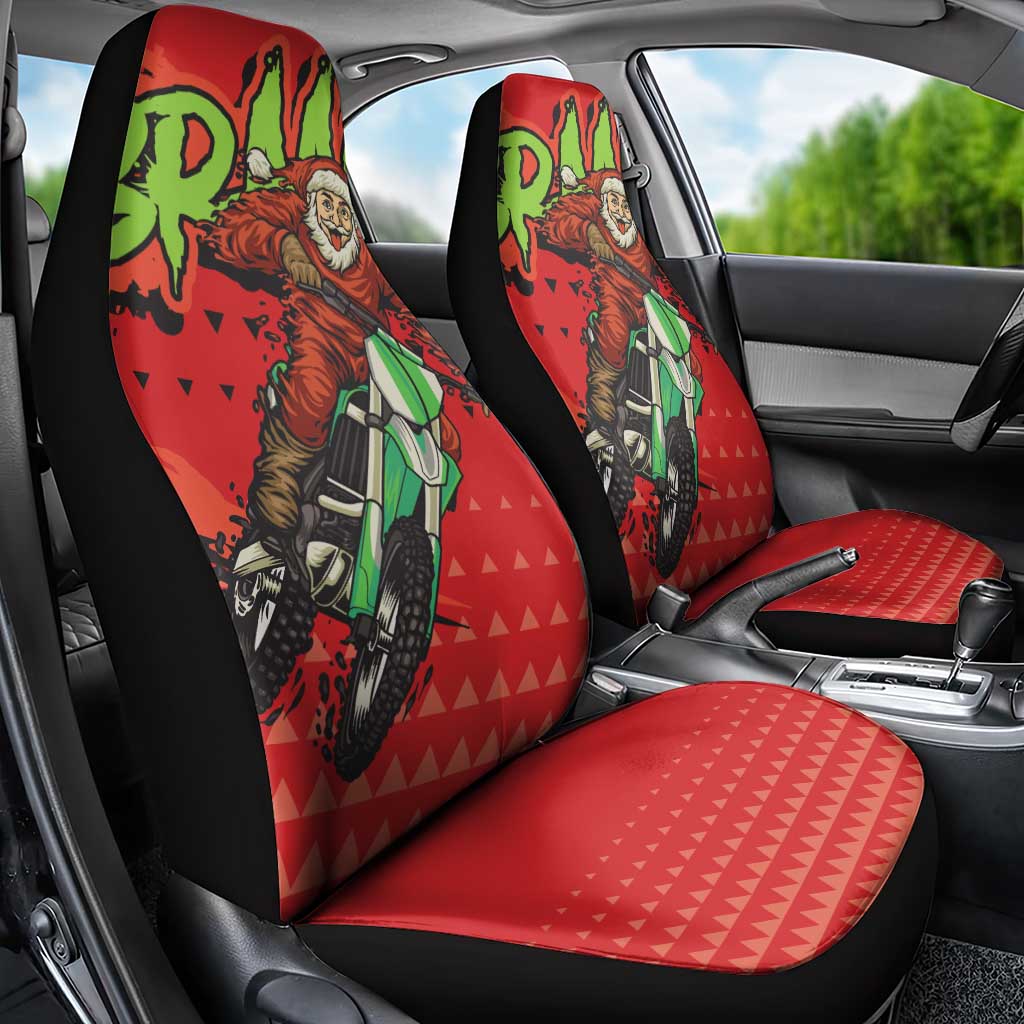 Braaap Car Seat Cover Motorcross Santa Christmas - Wonder Print Shop