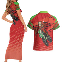 Braaap Couples Matching Short Sleeve Bodycon Dress and Hawaiian Shirt Motorcross Santa Christmas - Wonder Print Shop