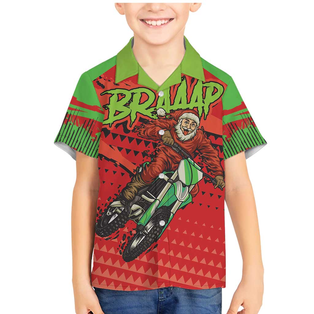 Braaap Family Matching Mermaid Dress and Hawaiian Shirt Motorcross Santa Christmas - Wonder Print Shop