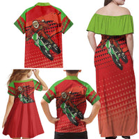 Braaap Family Matching Off Shoulder Maxi Dress and Hawaiian Shirt Motorcross Santa Christmas - Wonder Print Shop