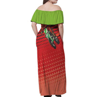 Braaap Family Matching Off Shoulder Maxi Dress and Hawaiian Shirt Motorcross Santa Christmas - Wonder Print Shop