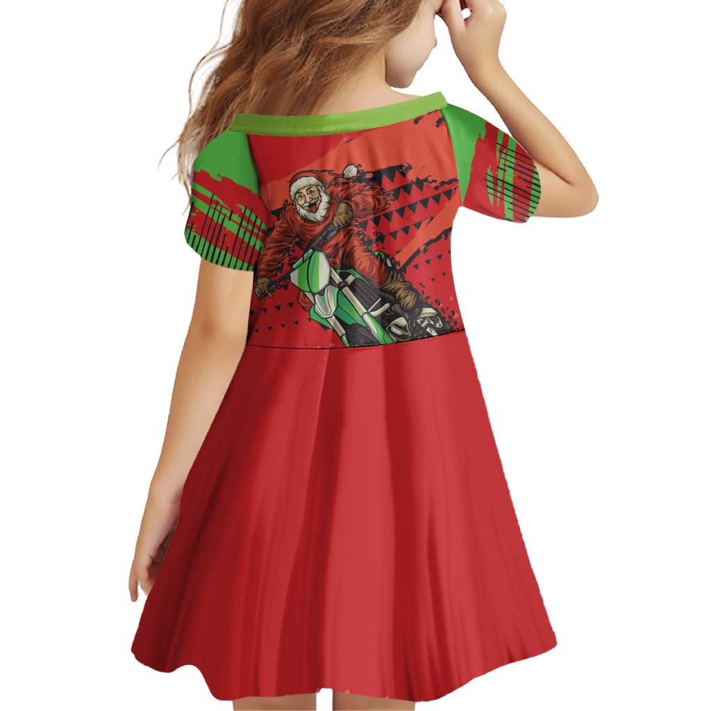 Braaap Family Matching Off Shoulder Short Dress and Hawaiian Shirt Motorcross Santa Christmas - Wonder Print Shop
