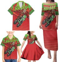 Braaap Family Matching Puletasi and Hawaiian Shirt Motorcross Santa Christmas - Wonder Print Shop