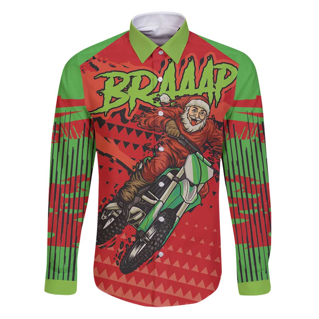 Braaap Family Matching Puletasi and Hawaiian Shirt Motorcross Santa Christmas - Wonder Print Shop
