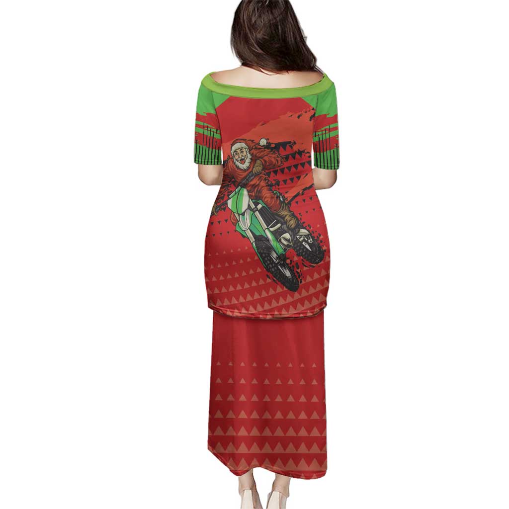 Braaap Family Matching Puletasi and Hawaiian Shirt Motorcross Santa Christmas - Wonder Print Shop