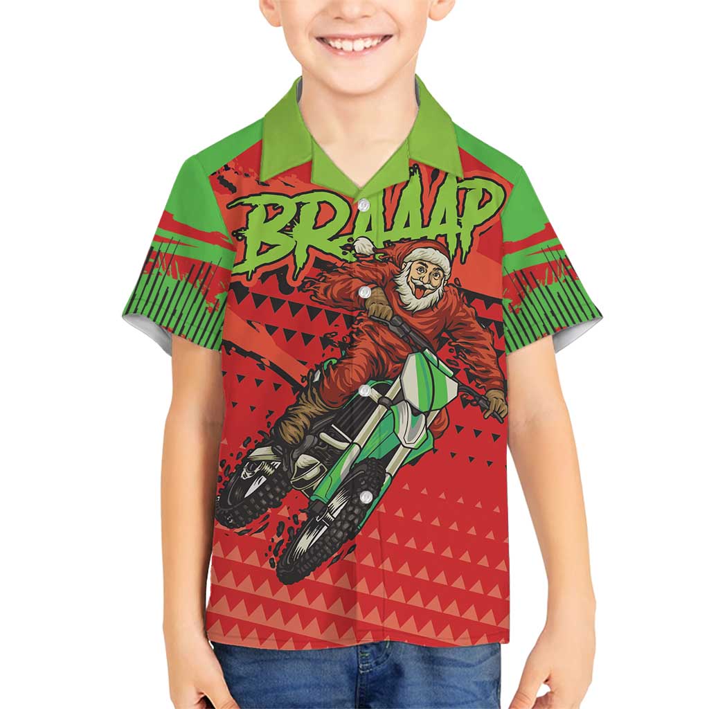 Braaap Family Matching Summer Maxi Dress and Hawaiian Shirt Motorcross Santa Christmas - Wonder Print Shop