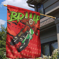 Braaap Garden Flag Motorcross Santa Christmas - Wonder Print Shop