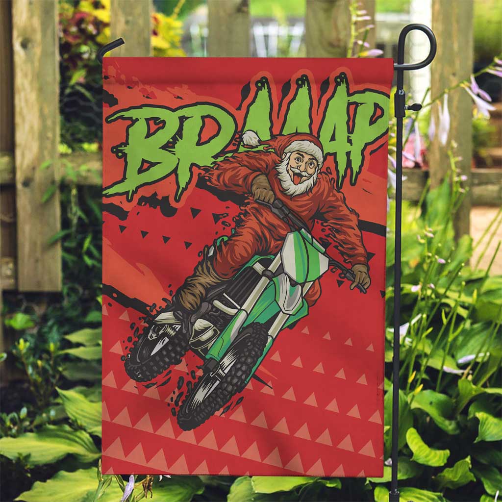 Braaap Garden Flag Motorcross Santa Christmas - Wonder Print Shop