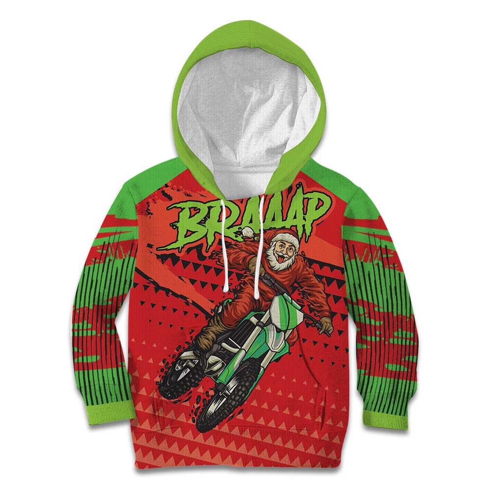 Braaap Kid Hoodie Motorcross Santa Christmas - Wonder Print Shop