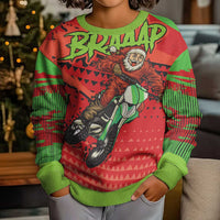 Braaap Kid Ugly Christmas Sweater Motorcross Santa Christmas - Wonder Print Shop