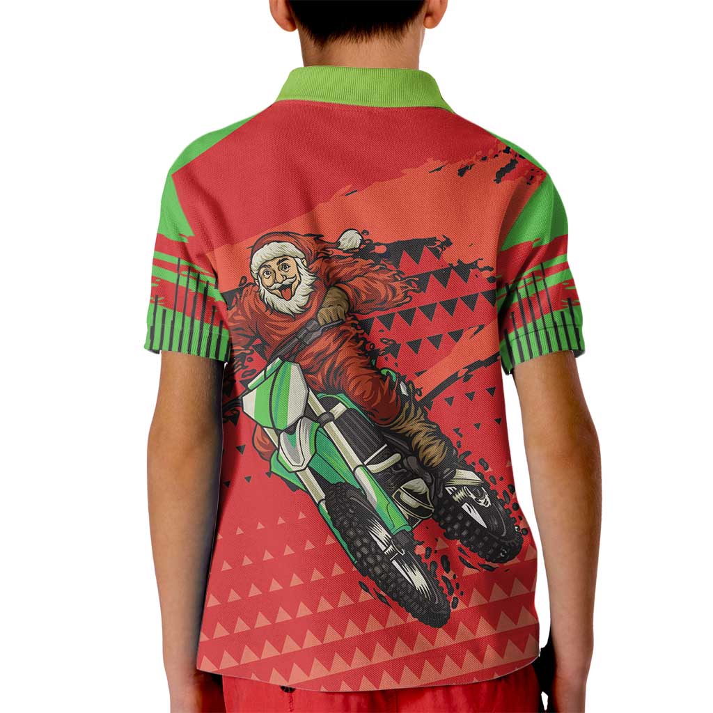 Braaap Kid Polo Shirt Motorcross Santa Christmas - Wonder Print Shop