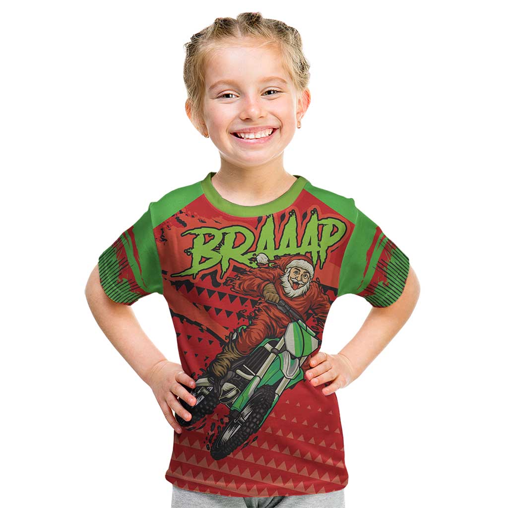 Braaap Kid T Shirt Motorcross Santa Christmas - Wonder Print Shop