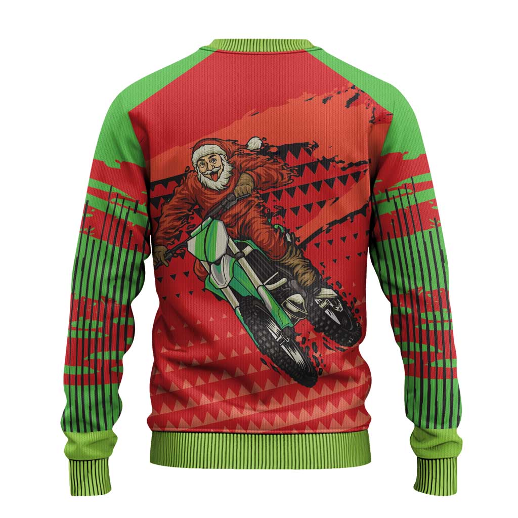 Braaap Ugly Christmas Sweater Motorcross Santa Christmas - Wonder Print Shop