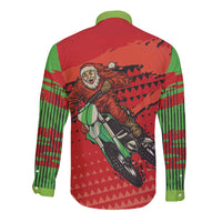 Braaap Long Sleeve Button Shirt Motorcross Santa Christmas - Wonder Print Shop