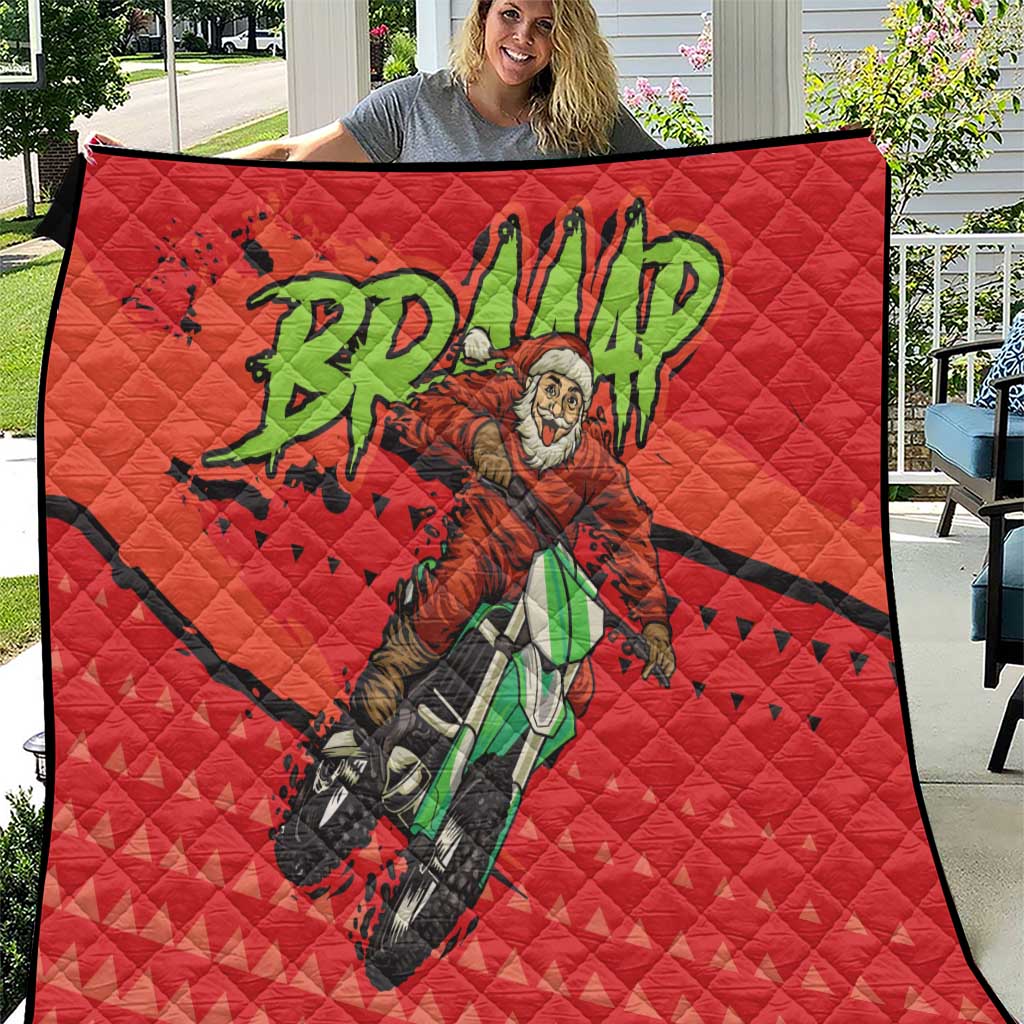 Braaap Quilt Motorcross Santa Christmas - Wonder Print Shop