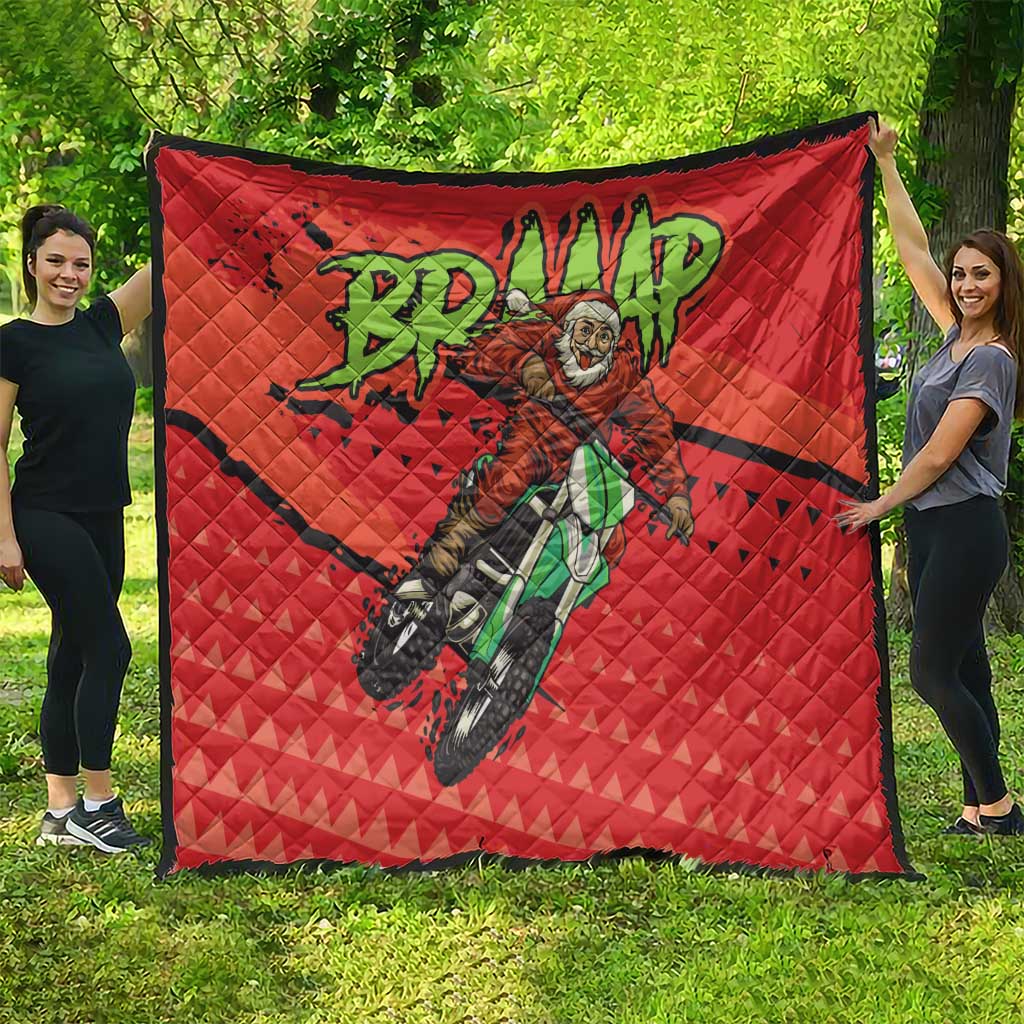 Braaap Quilt Motorcross Santa Christmas - Wonder Print Shop