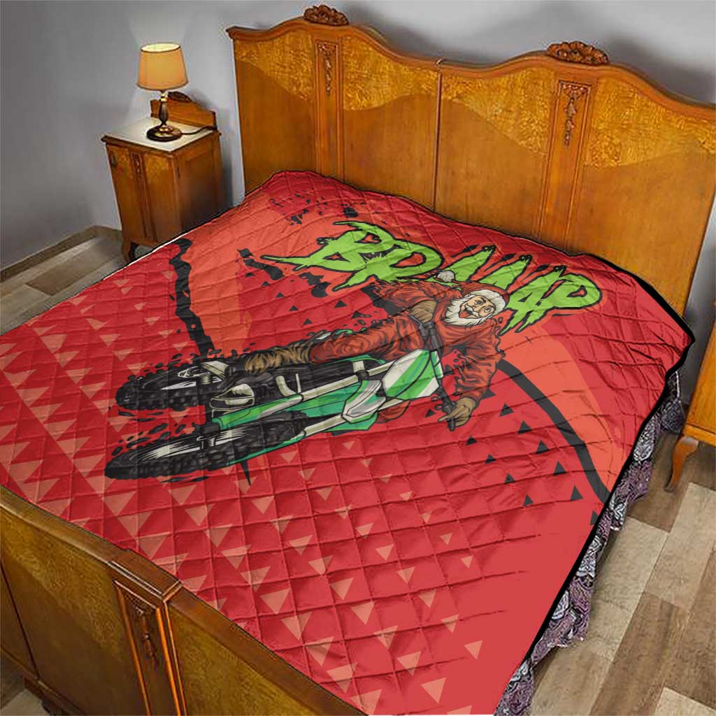 Braaap Quilt Motorcross Santa Christmas - Wonder Print Shop