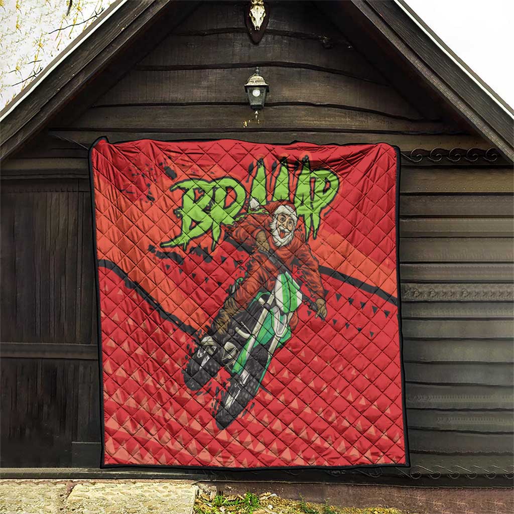 Braaap Quilt Motorcross Santa Christmas - Wonder Print Shop