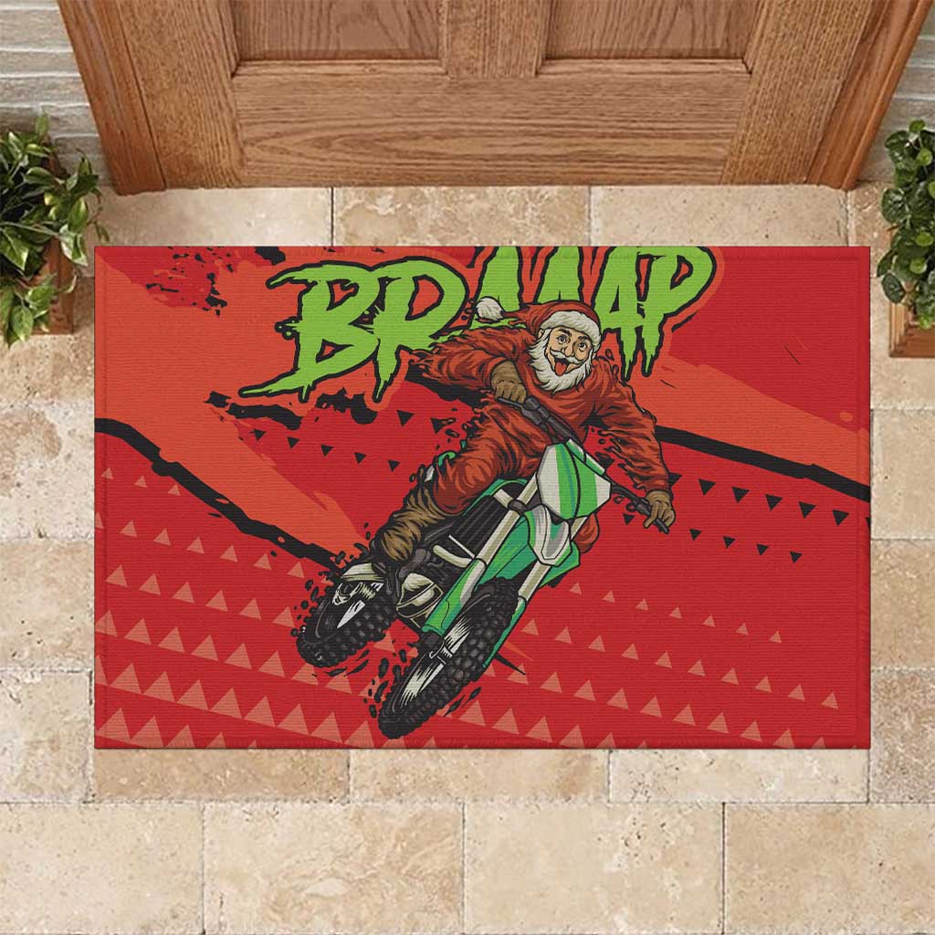 Braaap Rubber Doormat Motorcross Santa Christmas - Wonder Print Shop