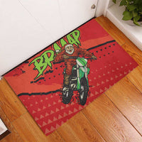 Braaap Rubber Doormat Motorcross Santa Christmas - Wonder Print Shop