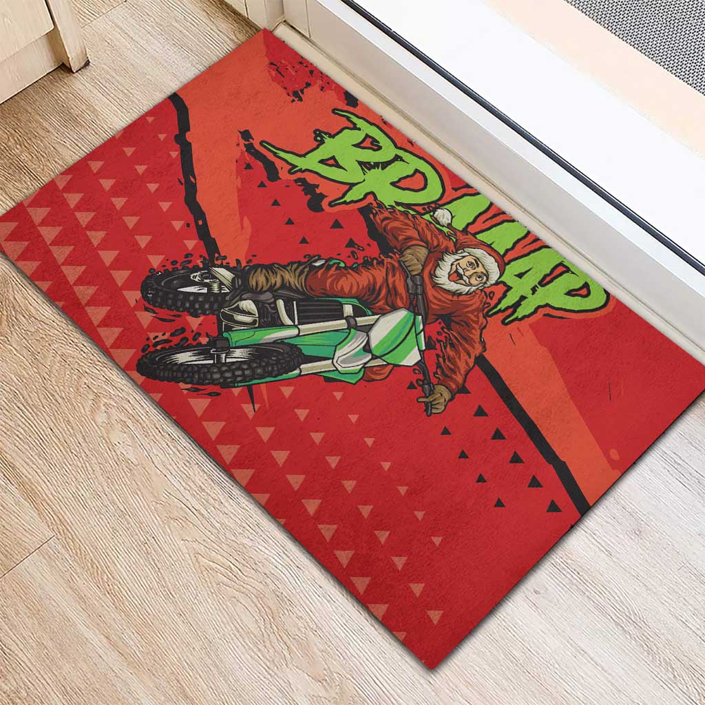 Braaap Rubber Doormat Motorcross Santa Christmas - Wonder Print Shop