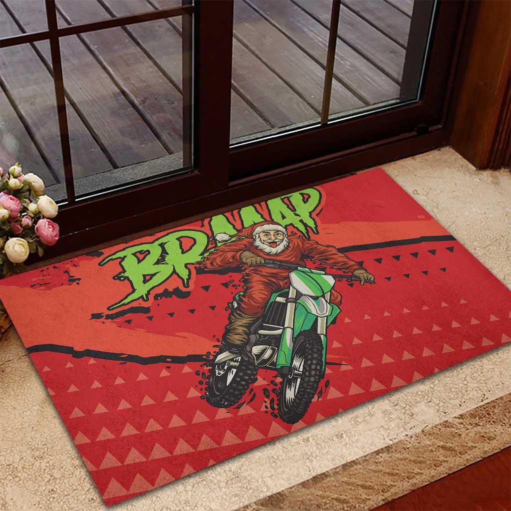 Braaap Rubber Doormat Motorcross Santa Christmas - Wonder Print Shop