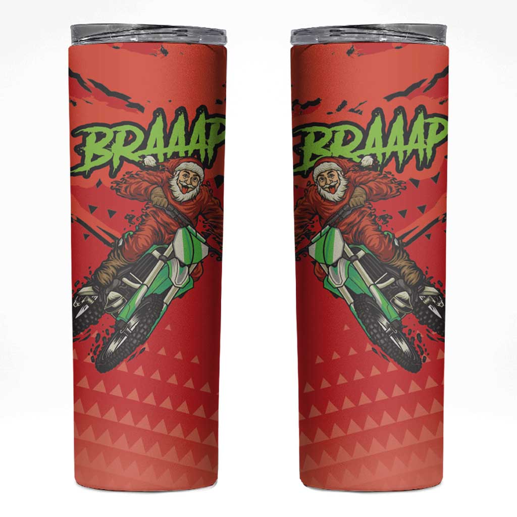 Braaap Skinny Tumbler Motorcross Santa Christmas - Wonder Print Shop