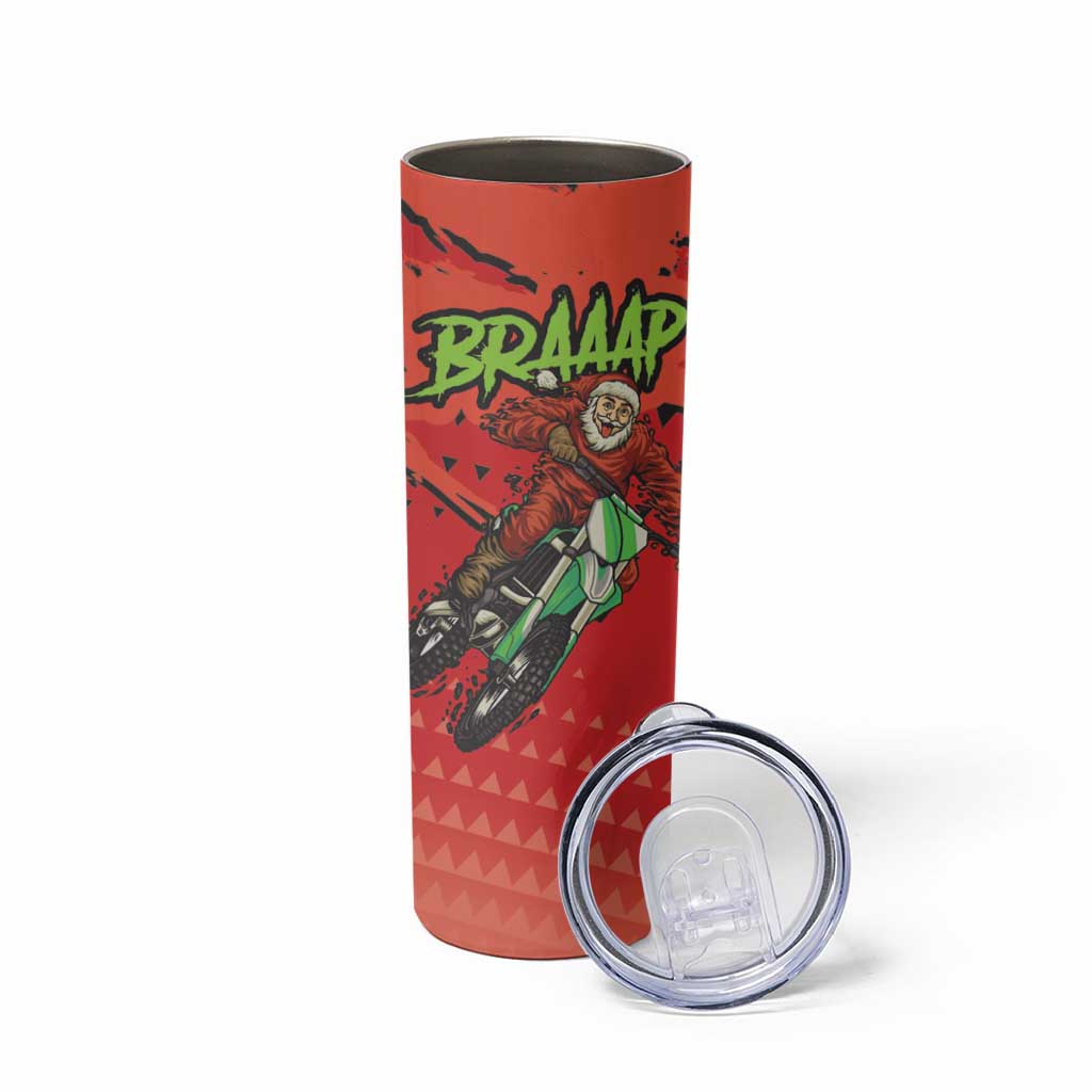 Braaap Skinny Tumbler Motorcross Santa Christmas - Wonder Print Shop