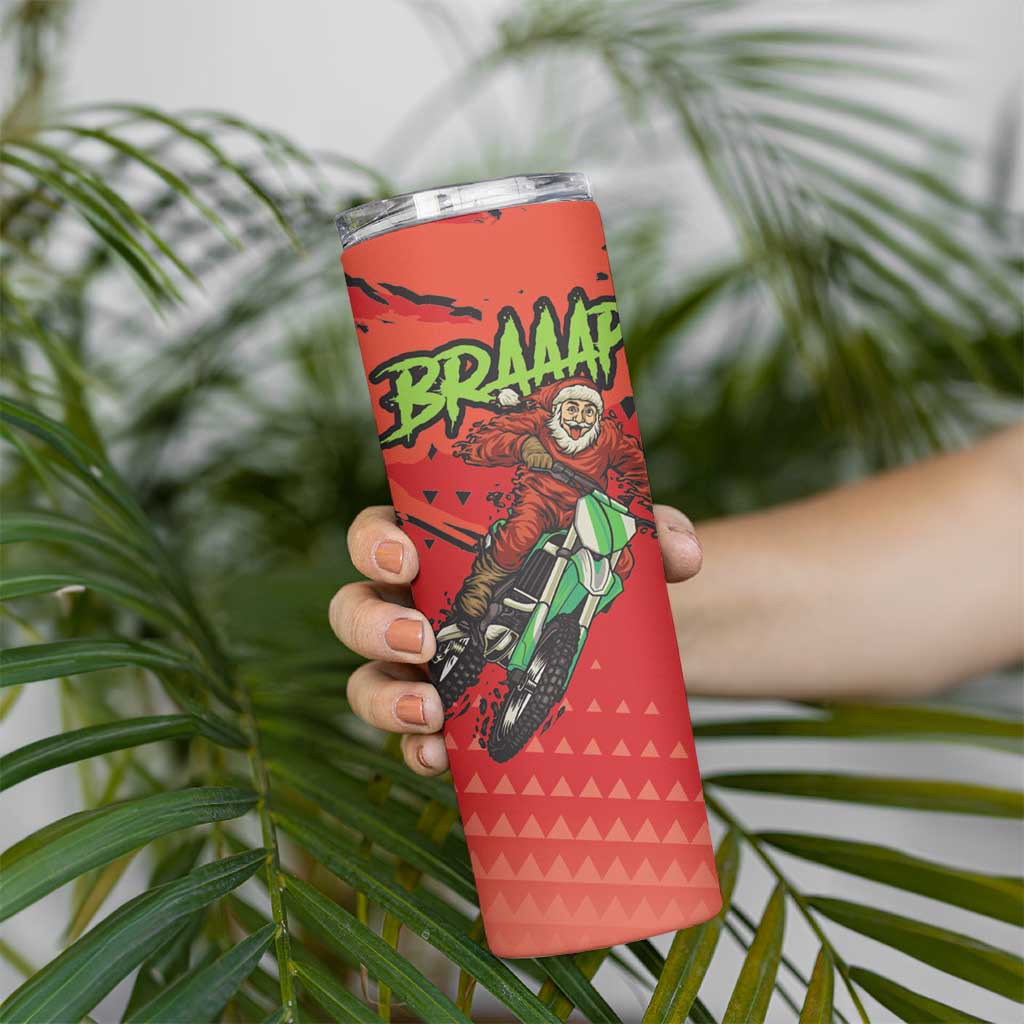 Braaap Skinny Tumbler Motorcross Santa Christmas - Wonder Print Shop
