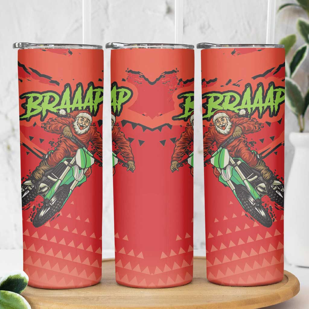 Braaap Skinny Tumbler Motorcross Santa Christmas - Wonder Print Shop